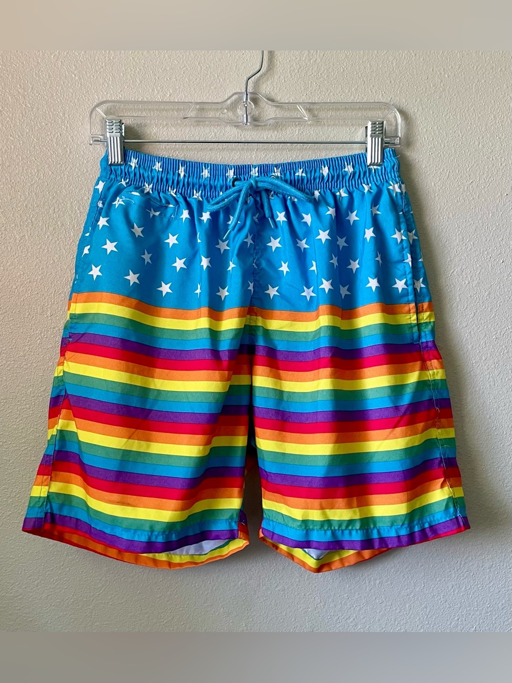 Rainbow Stripe Swim Shorts